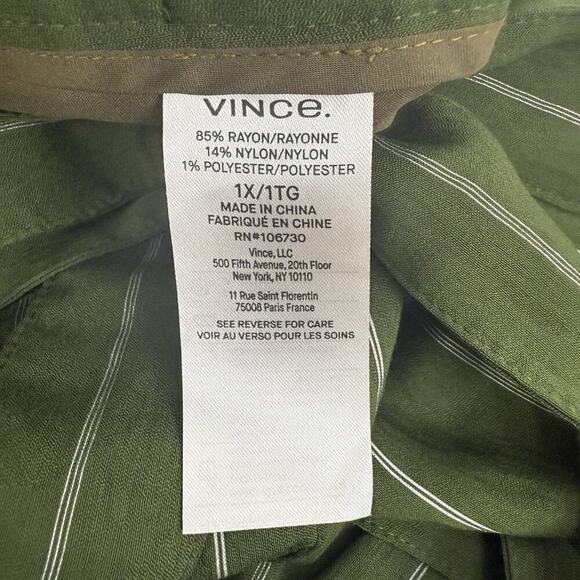 NWT Vince Belted Stripe Wide Leg Pants Trousers Plus Size 1X Green Pull On $345 - Picture 11 of 16